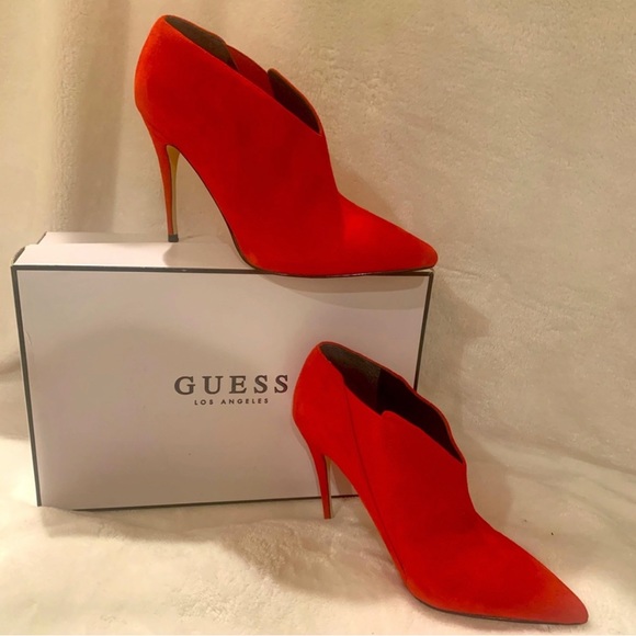 Guess Ondrea red suede ankle toe boot size 8 - Picture 4 of 16